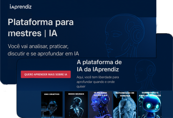 Tela do IAprendiz+ e do IAprendiz profissional